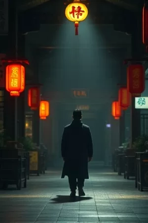 《长夜微光》封面，夜路车灯与远处窗光