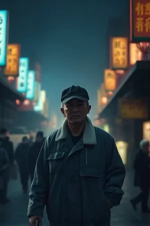 《山海邮差》封面，山径邮包与晨雾